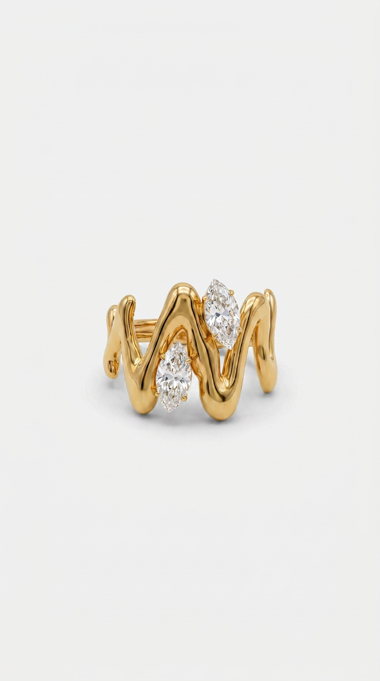 RAW MARQUISE RING - justerbar